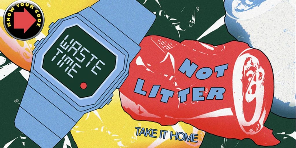 merrell know your code no litter artwork